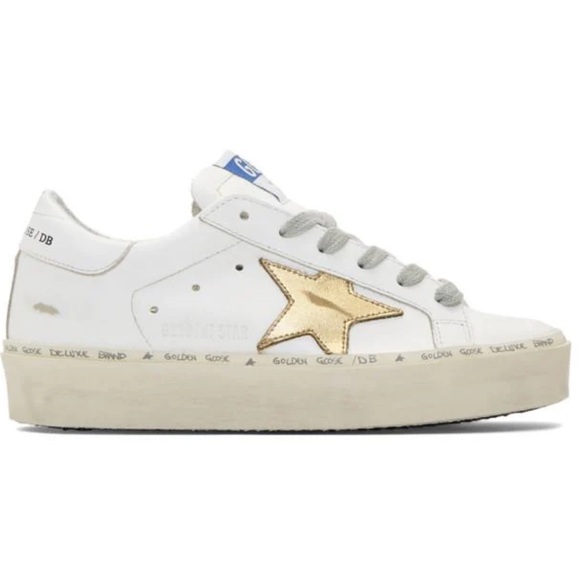 Golden Goose HI-STAR White Gold Star Sneaker Size 37 - Picture 2 of 12